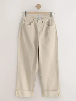 Next Boyfriend Hourglass Wide Leg Mid Rise Turn Up Jeans^Women Jeans|Jeans