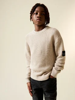 Next Stone Brown Utility Knitted Crew Neck Jumper (3-16yrs)^BOY Knitwear & Sweaters|Knitwear