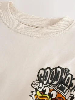 Hot Next Stone Cartoon Burger Relaxed Fit Short Sleeve Graphic T-Shirt (3-16yrs)