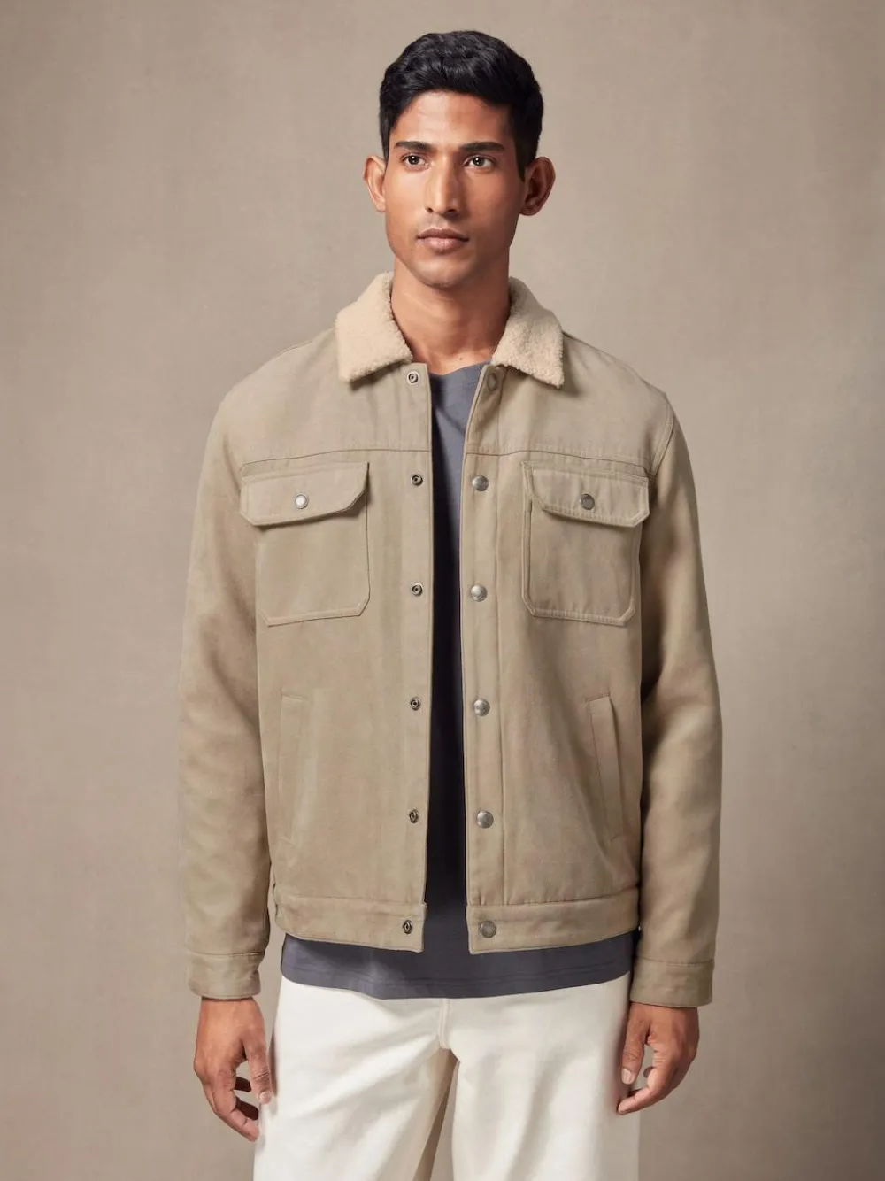 Next Faux Suede Borg Lined Trucker Jacket^ Coats & Jackets|Coats & Jackets