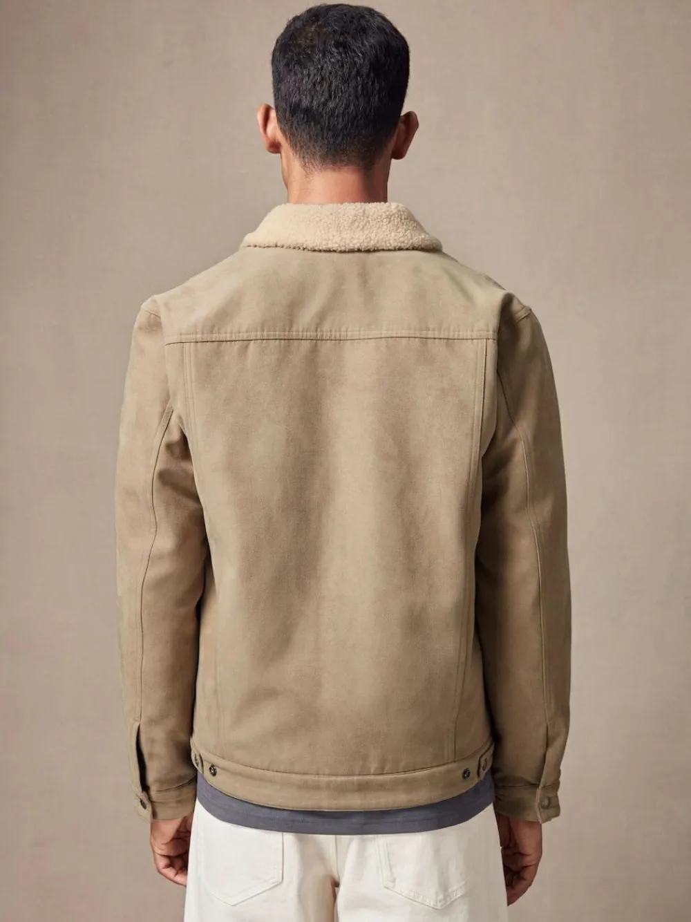 Next Faux Suede Borg Lined Trucker Jacket^ Coats & Jackets|Coats & Jackets