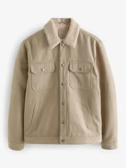 Next Faux Suede Borg Lined Trucker Jacket^ Coats & Jackets|Coats & Jackets