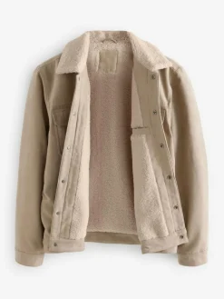 Next Faux Suede Borg Lined Trucker Jacket^ Coats & Jackets|Coats & Jackets