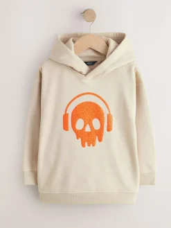 Online Next Stone Headphone Skull Older Boys Graphic Print Hoodie (3-16yrs)