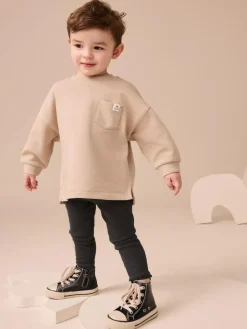 Outlet Next Long Sleeve Top and Leggings Set (3mths-7yrs) Stone