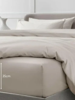 Clearance Next Stone Natural Collection Luxe 400 Thread Count Egyptian Deep Fitted Cotton Sateen Sheet