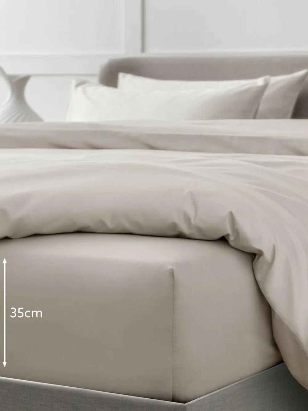 Clearance Next Stone Natural Collection Luxe 400 Thread Count Egyptian Deep Fitted Cotton Sateen Sheet