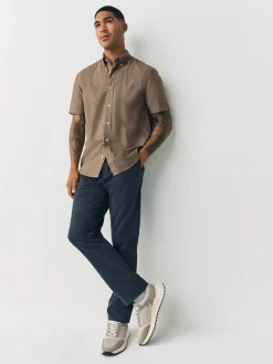 Next Stone Natural Regular Fit Short Sleeve Oxford Shirt^ Shirts