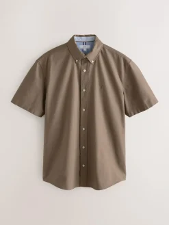 Next Stone Natural Regular Fit Short Sleeve Oxford Shirt^ Shirts