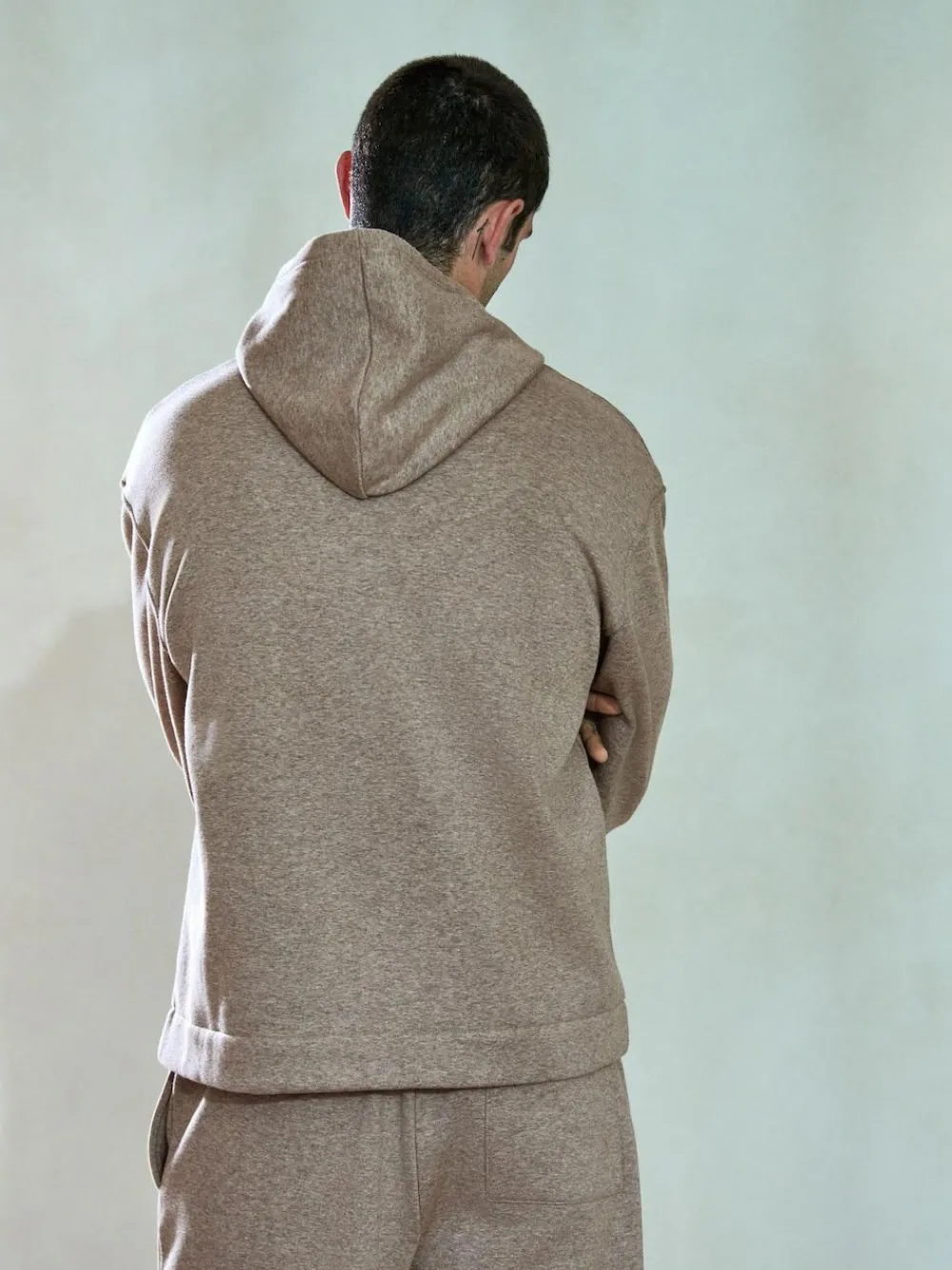 Discount Next Velour Lined Zip Through Hoodie Stone Neutral