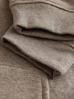 Discount Next Velour Lined Zip Through Hoodie Stone Neutral