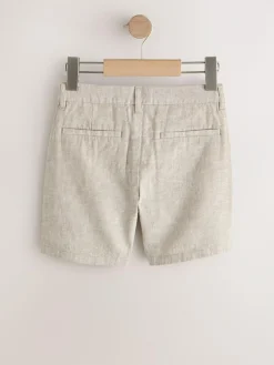 Next Stone Regular Fit Chino Linen Shorts (3-16yrs)^BOY Shorts