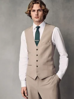 Next Regular Fit Wool Blend Motionflex Waistcoat^ Vests