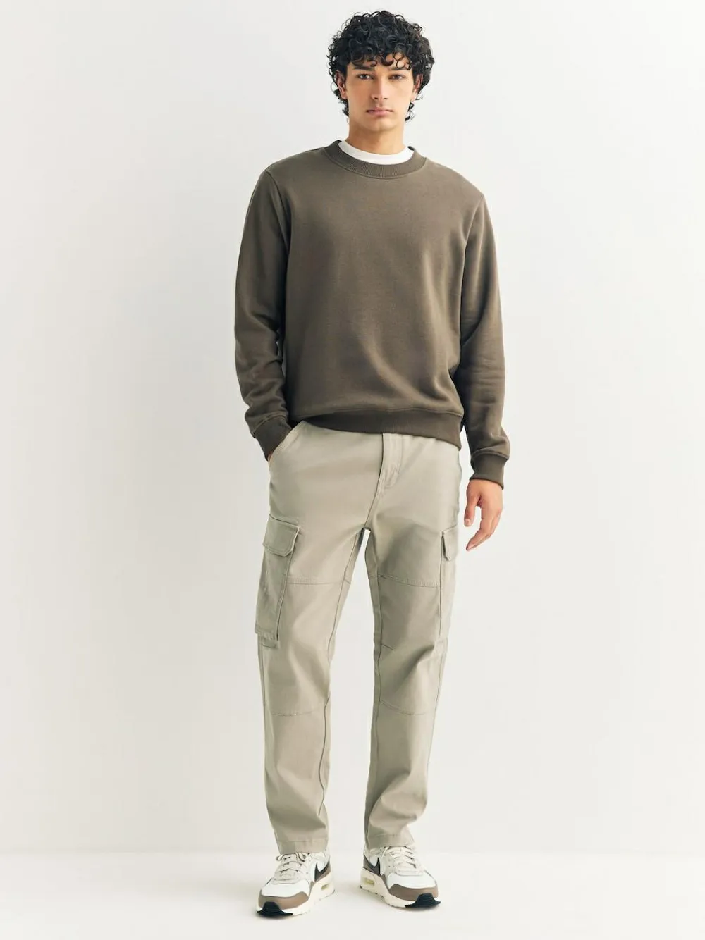Next Stone Slim Fit Cotton Stretch Cargo Trousers^ Pants & Chinos