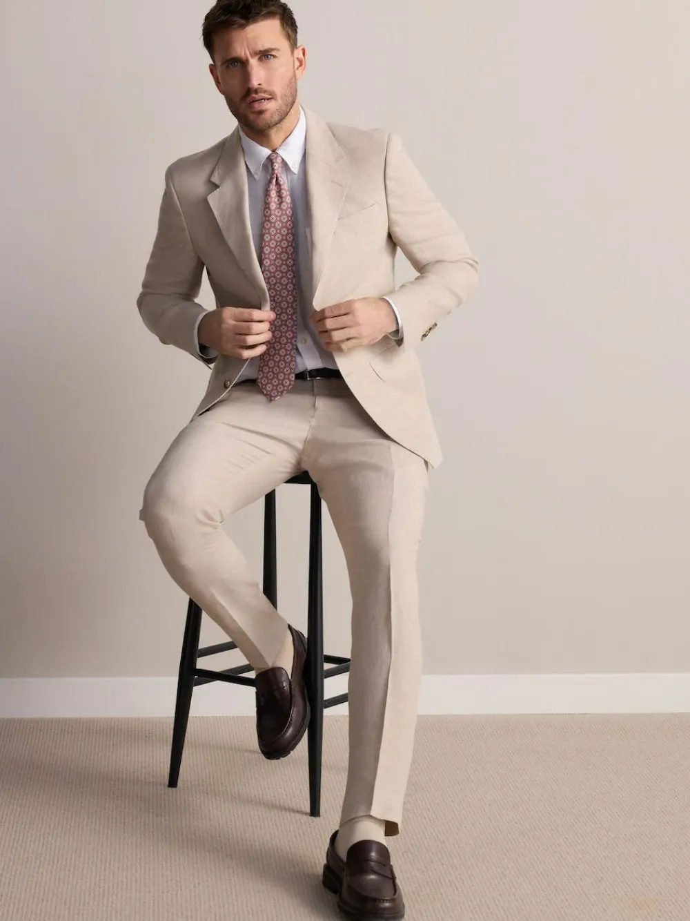 Next Slim Fit Leomaster Italian 100% Linen Suit Jacket^ Suits & Tuxedos