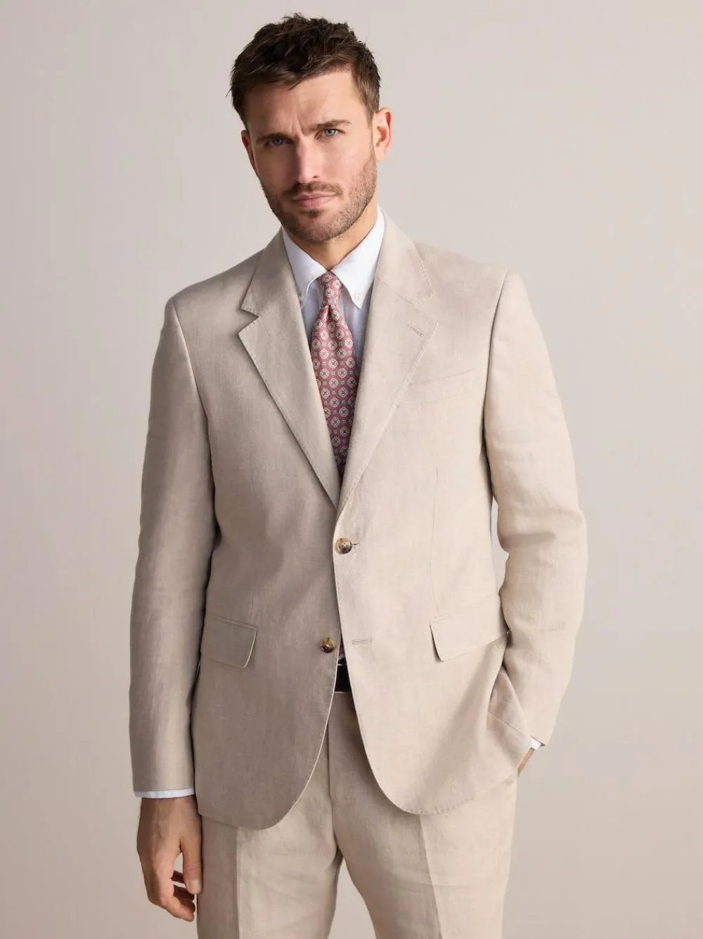 Next Slim Fit Leomaster Italian 100% Linen Suit Jacket^ Suits & Tuxedos