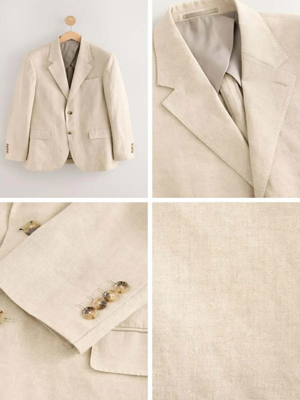 Next Slim Fit Leomaster Italian 100% Linen Suit Jacket^ Suits & Tuxedos