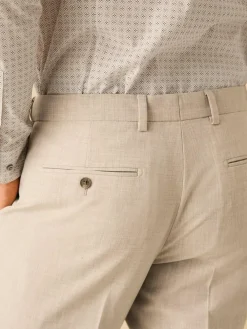 New Next Slim Fit Motionflex Stretch Suit Trousers Stone