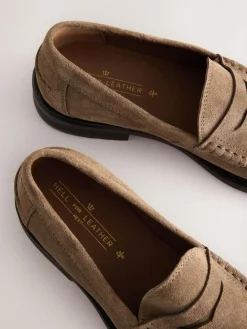 Next Standard Fit Suede Penny Loafers^ Shoes
