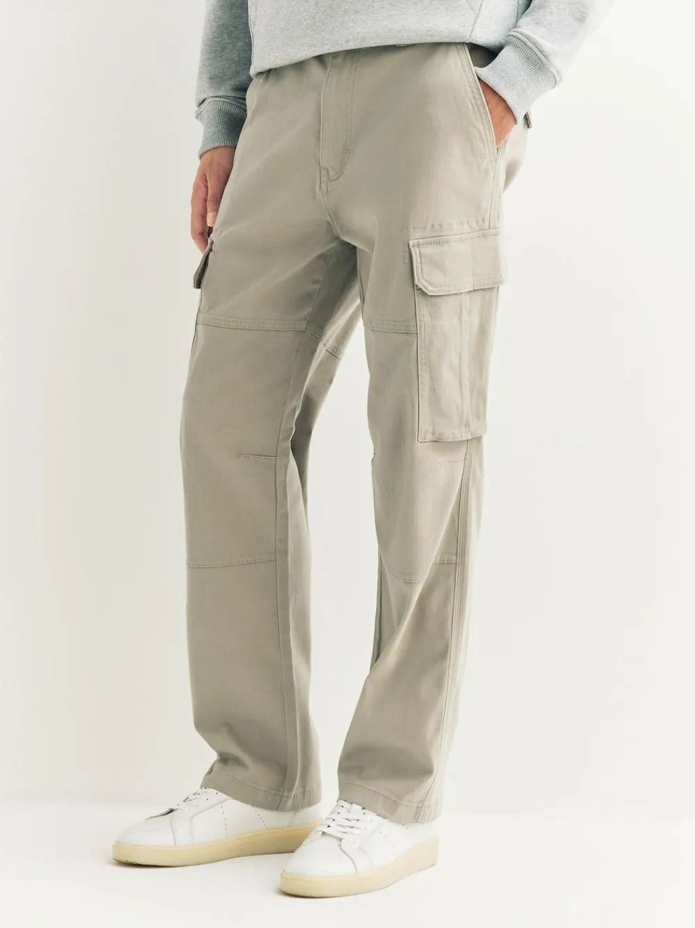 Next Stone Straight Fit Cotton Stretch Cargo Trousers^ Pants & Chinos
