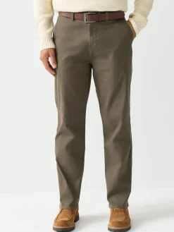 Discount Next Straight Fit Motionflex Chinos Trousers With Belt Stone