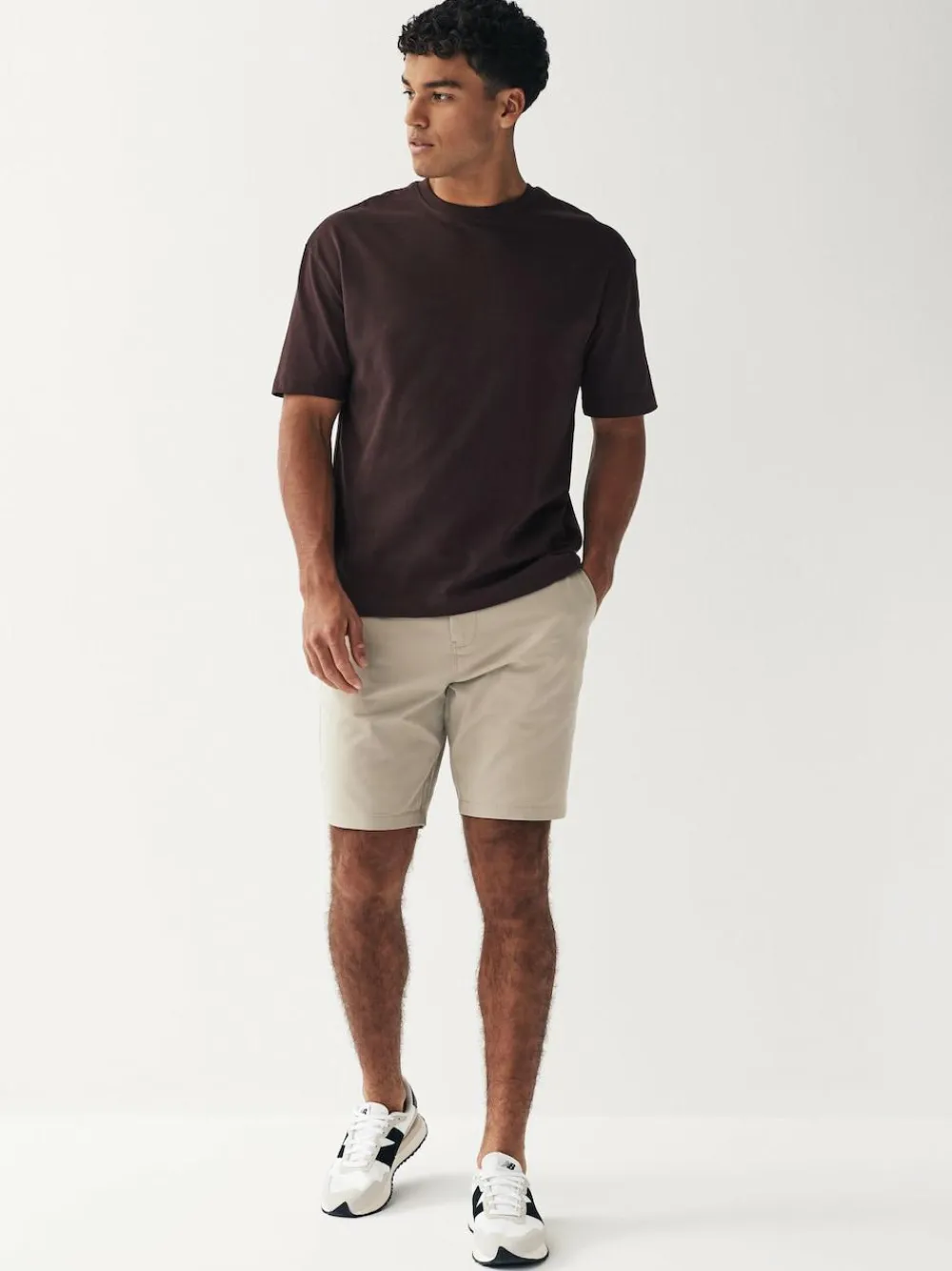 New Next Stone Straight Fit Stretch Chinos Shorts