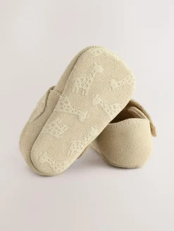 Next Leather Baby T-Bar Shoes (0-24mths) Stone Suede