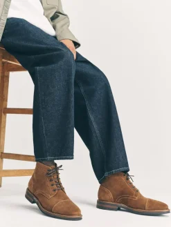 Hot Next Toecap Leather Boots Stone