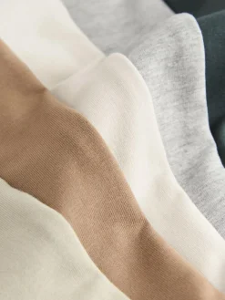 Clearance Next Stone/Tan Brown/Grey Skinny Fit Joggers 5 Pack (3mths-7yrs)