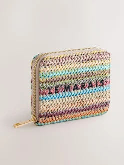 Next Stripe Raffia Effect Purse^Women Purses
