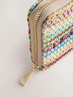 Next Stripe Raffia Effect Purse^Women Purses