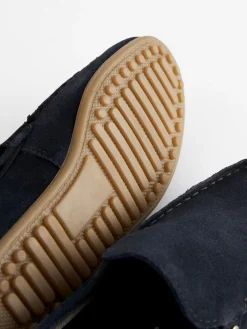 New Next Standard Fit (F) Loafers Suede Navy