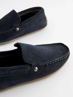 New Next Standard Fit (F) Loafers Suede Navy