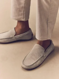 Online Next Standard Fit (F) Loafers Suede Stone