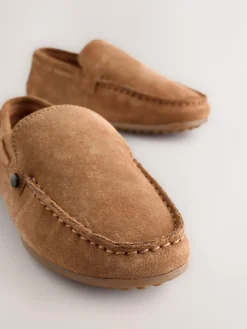 Next Standard Fit (F) Loafers Suede Tan Brown