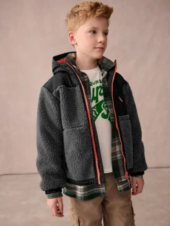 Superdry Black Borg Zip Through Jacket^BOY Coats, Jackets & Pramsuits|Coats, Jackets & Pramsuits