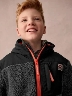 Superdry Black Borg Zip Through Jacket^BOY Coats, Jackets & Pramsuits|Coats, Jackets & Pramsuits
