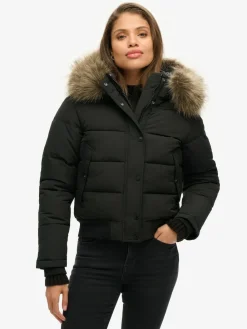 Superdry Black Everest Hooded Bomber Jacket^Women Coats & Jackets|Coats & Jackets