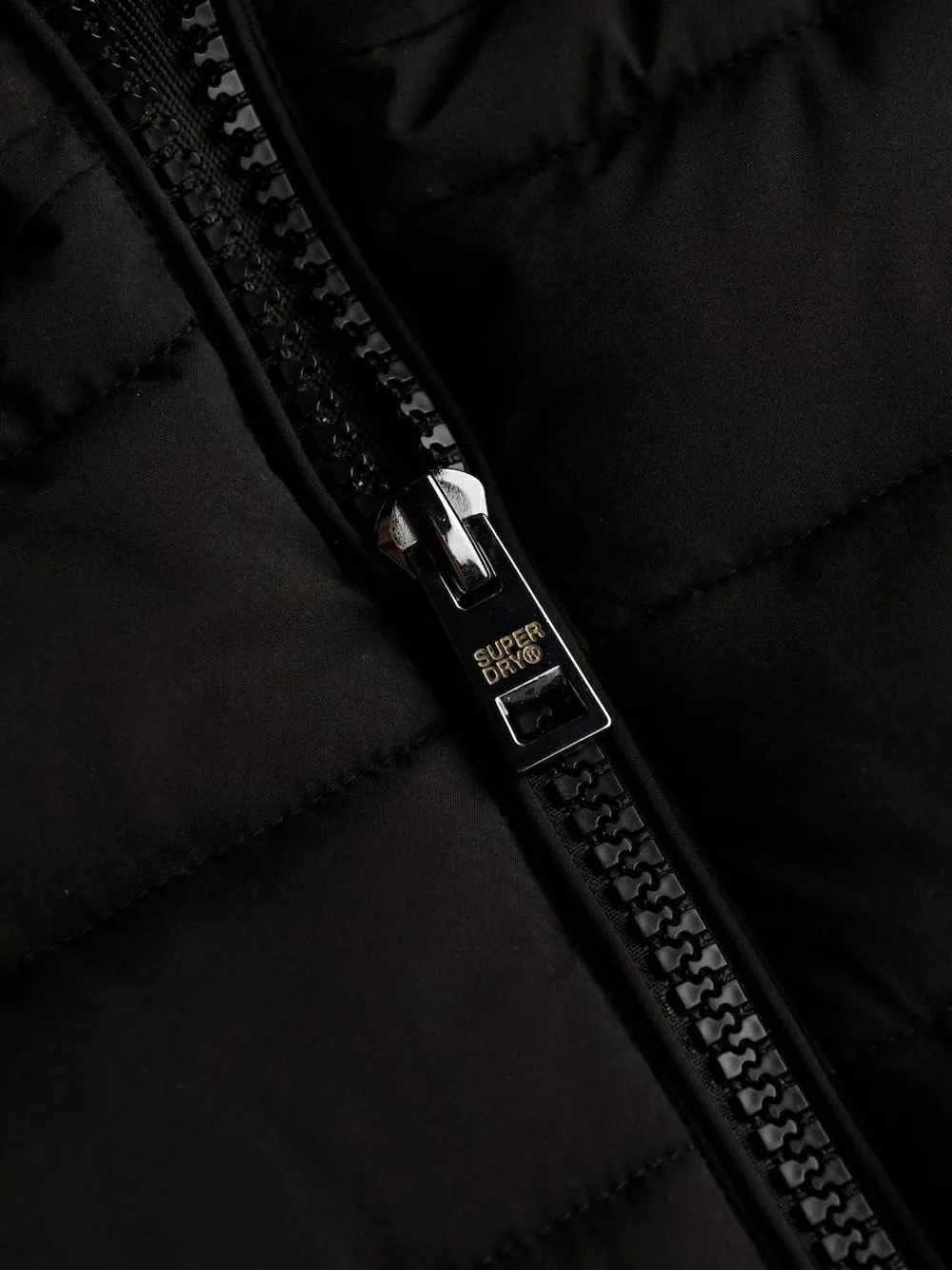 Superdry Black Fuji Faux Hood Mid Length Coat^Women Coats & Jackets|Coats & Jackets