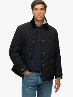 Clearance Superdry Quilted Estate Coach Jacket Black
