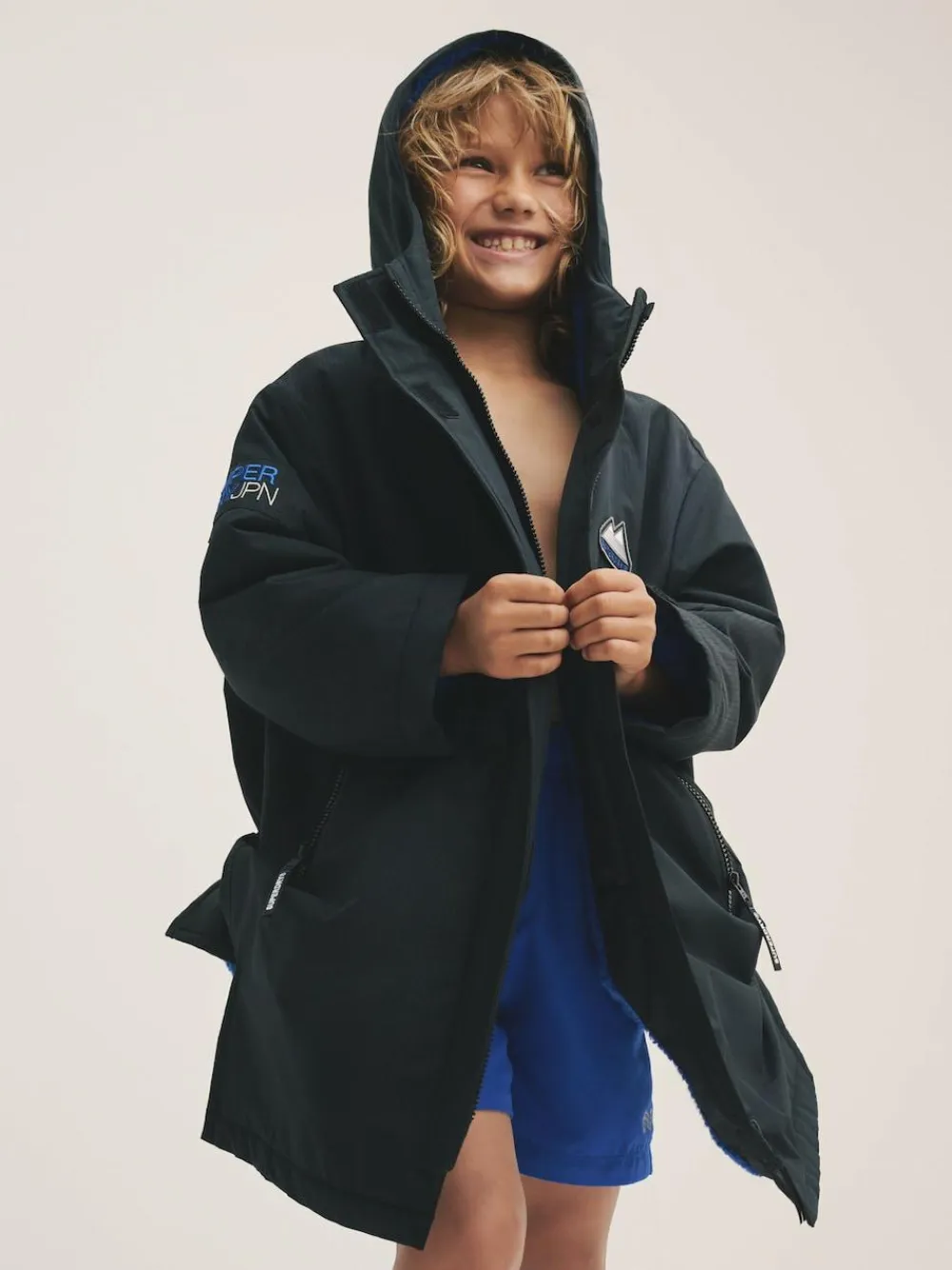 New Superdry Changing Robe Black/Blue