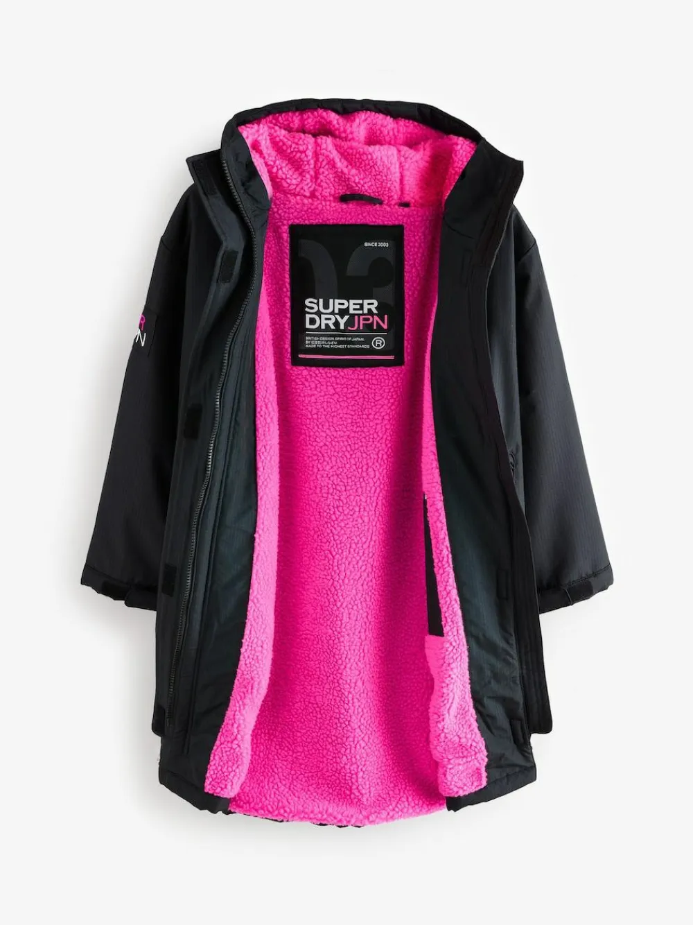 Hot Superdry Changing Robe Black/Pink