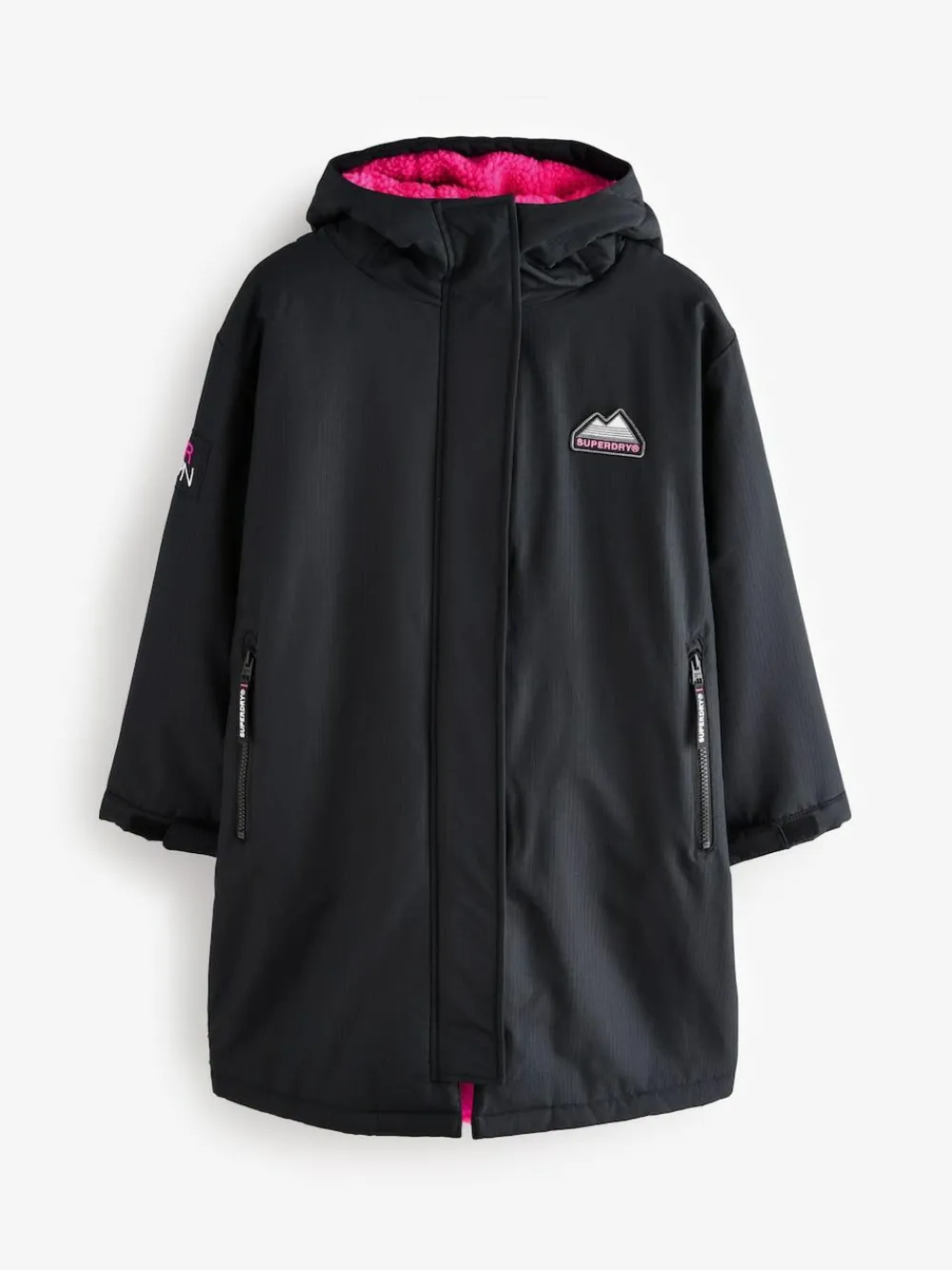 Hot Superdry Changing Robe Black/Pink