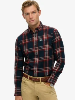 Hot Superdry Blue Long Sleeve Cotton Lumberjack Shirt
