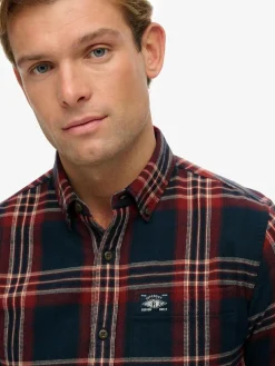 Hot Superdry Blue Long Sleeve Cotton Lumberjack Shirt