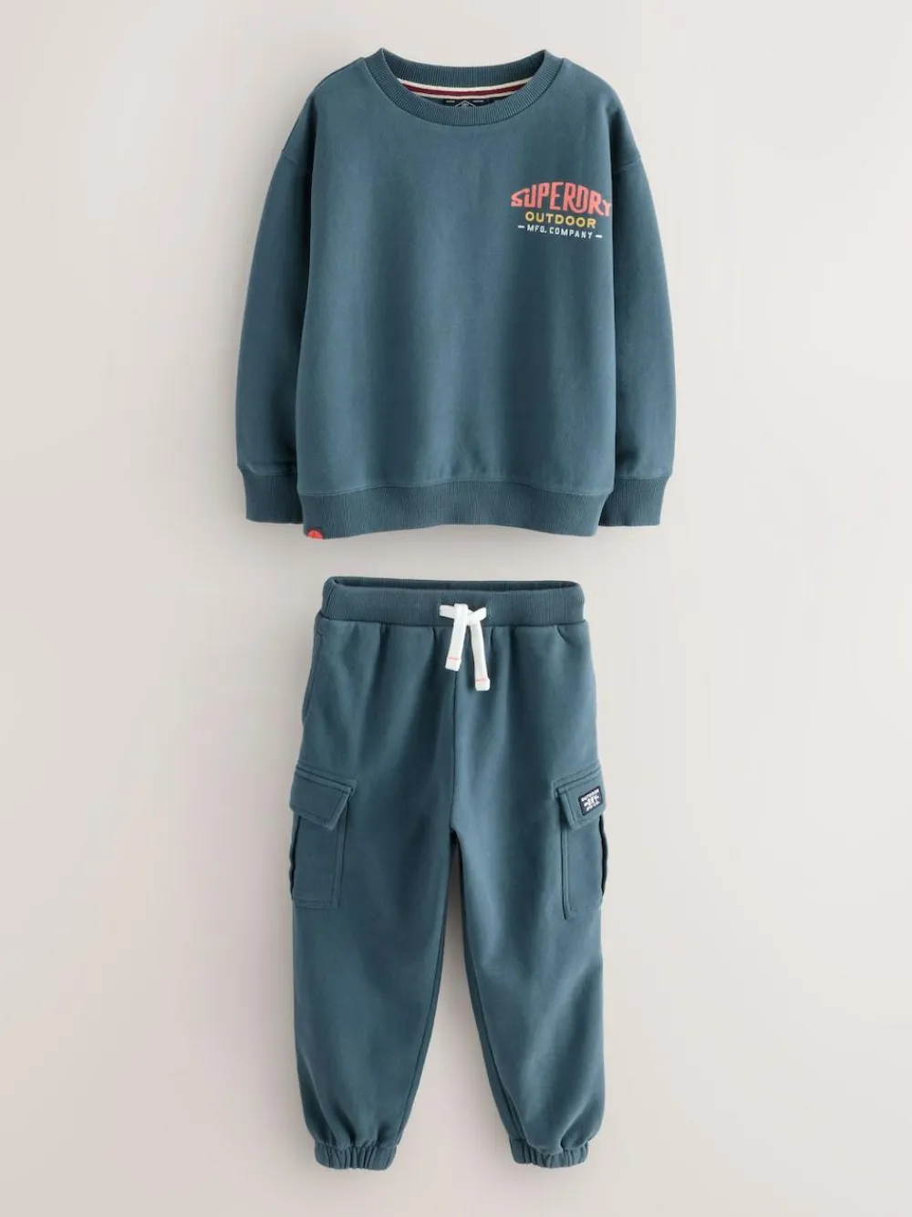 Superdry Blue Red Sweat Top & Shorts Set^BOY Sweatshirts & Hoodies|Sweat Pants