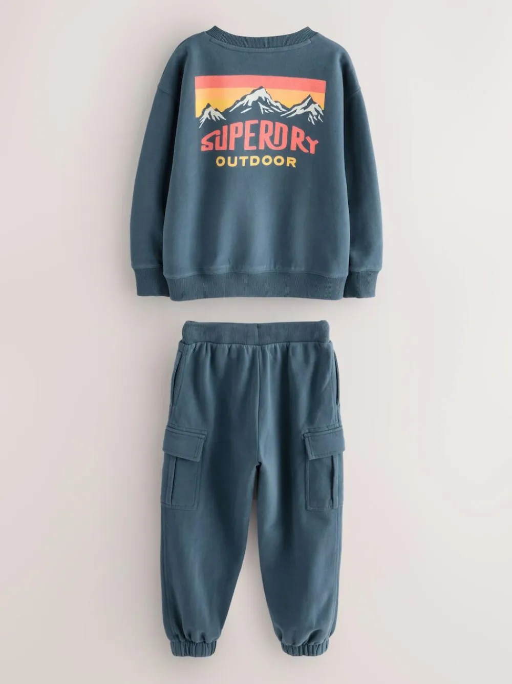 Superdry Blue Red Sweat Top & Shorts Set^BOY Sweatshirts & Hoodies|Sweat Pants