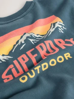 Superdry Blue Red Sweat Top & Shorts Set^BOY Sweatshirts & Hoodies|Sweat Pants