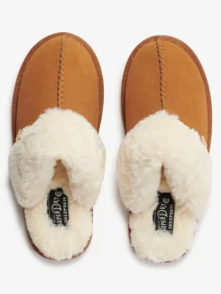 Superdry Brown Faux Suede Mule Slippers^Women Slippers