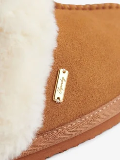 Superdry Brown Faux Suede Mule Slippers^Women Slippers